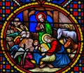 Stained Glass in Notre-Dame-des-flots, Le Havre - Nativity Scene at Christmas