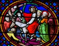 Stained Glass in Notre-Dame-des-flots, Le Havre - Palm Sunday Royalty Free Stock Photo