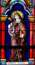 Stained Glass in Notre-Dame-des-flots, Le Havre of St Clare Royalty Free Stock Photo