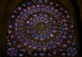 Stained Glass in Notre Dame, Paris - Rose Window Royalty Free Stock Photo