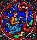 Stained Glass in Notre Dame, Paris - Tree of Jesse Royalty Free Stock Photo