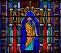 Stained Glass in Notre Dame, Paris of Zechariah Royalty Free Stock Photo