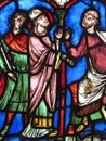 Stained Glass Panels at The Cloisters NYC Royalty Free Stock Photo
