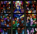 Stained Glass - Pentecost window Royalty Free Stock Photo