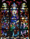 Stained Glass - Pentecost window Royalty Free Stock Photo