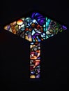 A stained glass picture of the sower. Royalty Free Stock Photo