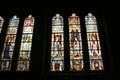 Stained glass, religious scenes