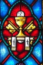 Stained Glass representation of the Catholic Royalty Free Stock Photo