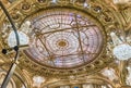 Stained-glass roof inside Monte Carlo Casino, Monaco