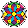 Stained glass rosette Royalty Free Stock Photo