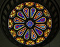 Stained Glass Round Window at the Basilica Santa Croce, Florence Royalty Free Stock Photo