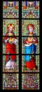 Stained Glass - Sacred Heart of Jesus and Most Pure Heart of Mar Royalty Free Stock Photo