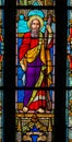 Stained Glass of  Saint Andrew - St Valery Sur Somme Royalty Free Stock Photo