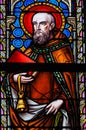 Stained Glass - Saint Anthony the Hermit Royalty Free Stock Photo