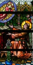 Stained Glass - Saint Anthony of Padua and the Infant Jesus Royalty Free Stock Photo