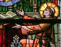 Stained Glass - Saint Anthony of Padua Royalty Free Stock Photo