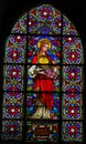 Stained Glass of  Saint Elisabeth - St Valery Sur Somme Royalty Free Stock Photo