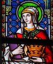 Stained Glass - Saint Elizabeth, Queen of Hungary Royalty Free Stock Photo