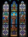 Stained Glass of Saint Francis of Assisi Royalty Free Stock Photo