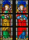 Stained Glass - Saint Joseph and Saint Peter Royalty Free Stock Photo