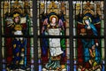 Stained Glass - Saint Louis of France, Angel, Saint Elizabeth of