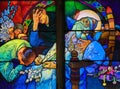 Stained Glass of Saint Methodius on his deathbed by Alphonse Muc Royalty Free Stock Photo