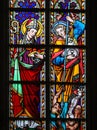 Stained Glass - Saint Nicholas and Archangel Michael Royalty Free Stock Photo