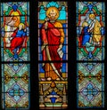 Stained Glass of Saint Peter - St Valery Sur Somme Royalty Free Stock Photo