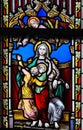 Stained Glass - Saint Sophia the Martyr and her three daughters Royalty Free Stock Photo