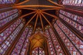 Stained Glass Sainte Chapelle Cathedral Ceiling Paris France Royalty Free Stock Photo