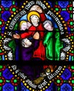 Stained Glass - Saints Conteste, bishops of Bayeux Royalty Free Stock Photo