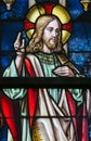 Stained Glass - Sermon on the Mount Royalty Free Stock Photo