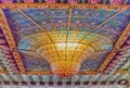 Stained-glass skylight, Palau de la Musica Catalana, Barcelona, Royalty Free Stock Photo