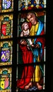 Stained Glass of St Joseph and Jesus Royalty Free Stock Photo