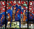 Stained Glass - The Temptation of Christ Royalty Free Stock Photo