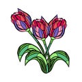 Stained glass tulips vector design