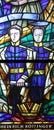 Stained glass in Votiv Kirche The Votive Church in Vienna Royalty Free Stock Photo