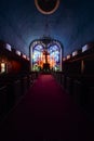 Stained Glass Window - Abandoned Hebrew Jewish Synagogue - New York Royalty Free Stock Photo