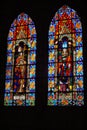 Stained glass window in the basilica in Quito, Ecuador