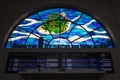 Stained Glass Window in Bonn Central Station Royalty Free Stock Photo