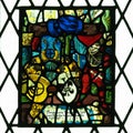 Stained Glass Window At Bunratty Castle Ireland Royalty Free Stock Photo