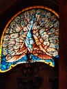 Stained glass window at Cantacuzino Palace interior