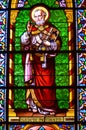 Stained glass window in the Cathedral Basilica of Saint Francis of Assisi Royalty Free Stock Photo