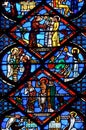 Stained glass window in Cathedral Church of Saint John The Great Divine Royalty Free Stock Photo