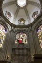 Stained glass window of the Cathedral of St. Michael and St. Gudula in Brussels Royalty Free Stock Photo