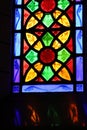 Stained glass window in the charch Royalty Free Stock Photo