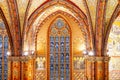 Stained glass window of the Church of the Assumption of the Buda Castle, more commonly known