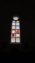 The stained glass window in the church Royalty Free Stock Photo