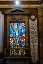 Stained glass window in a church in porto portugal