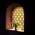 Stained glass window in church Saint Joseph Royalty Free Stock Photo